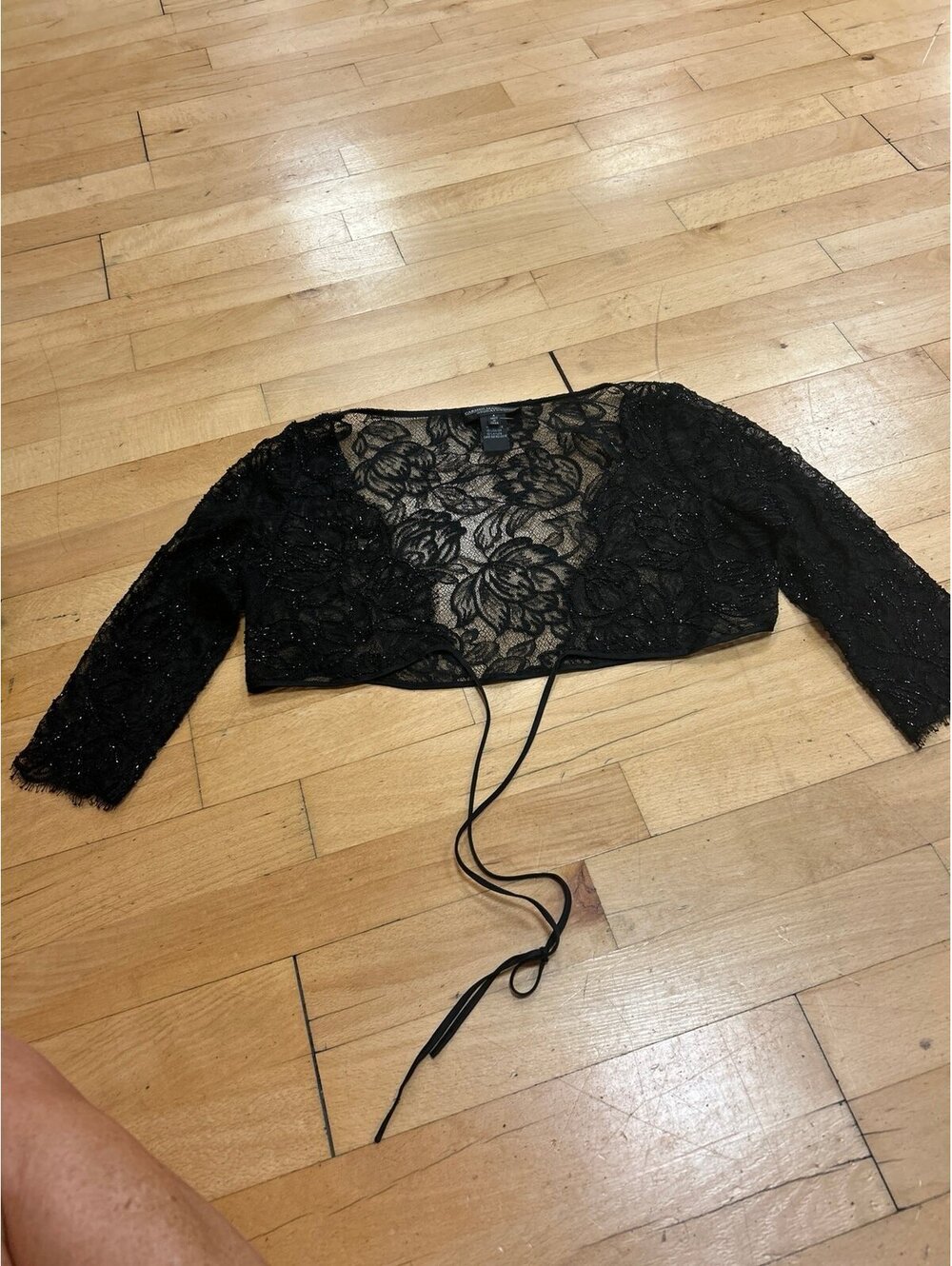 Dressy Beaded Cropped Bolero with Front string Tie